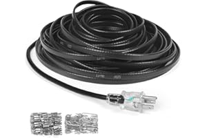 SQQHXX heat tape, Deicing Heating Cable,Pipe (Metal And Plastic) Freeze Protected Water Pipe Heating Cable, Self Regulating Temperature, with Mounting Buckle, 120V 8W/ft (24FT)