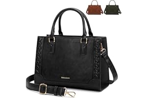 RAINSMORE HandBags Women PU Leather Purses for Women Waterproof Cross Body Top Handle Bag Tote Purse Ladies Handbags
