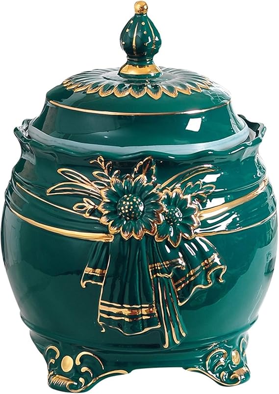 Tarro De Arroz De Cerámica De Estilo Europeo De Lujo Ligero Tarro De