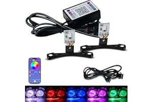 Qasim 1Set 5050 LED Car Devil Eye Demon Evil Eyes RGB DRL Daytime Running Light 12V DC for 2.8inch BI Xenon Projector Lens Bluetooth APP Control Car Accessories DIY