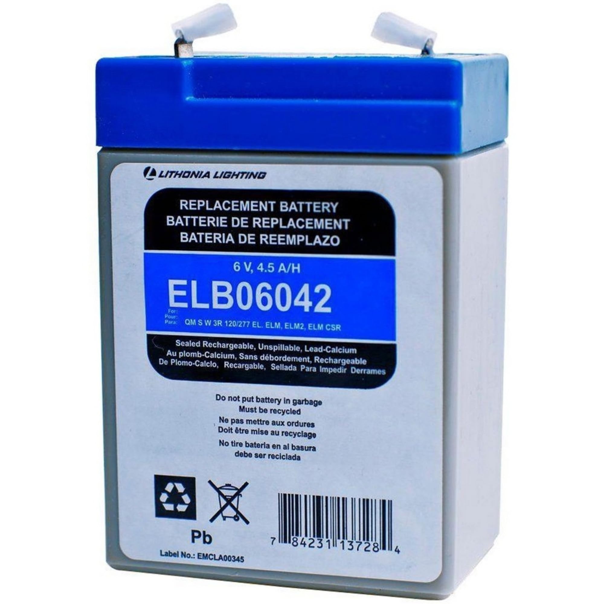 Photo 1 of Lithonia Lighting Emergency Replacement Battery, 6 Volts, 250 Watts, Black (ELB 06042)