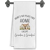 Elefeltclave Grandma and Grandpa Housewarming Kitchen Towels,Grandparents Gifts from Grandkids Dish Tea Towels,Grandma and Grandpa Gifts Decorative Hand Towel for Kitchen Bathroom,16x24 Inch