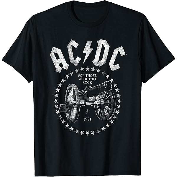Amazon.com: ACDC for Those About to Rock Cannon Men's Black T