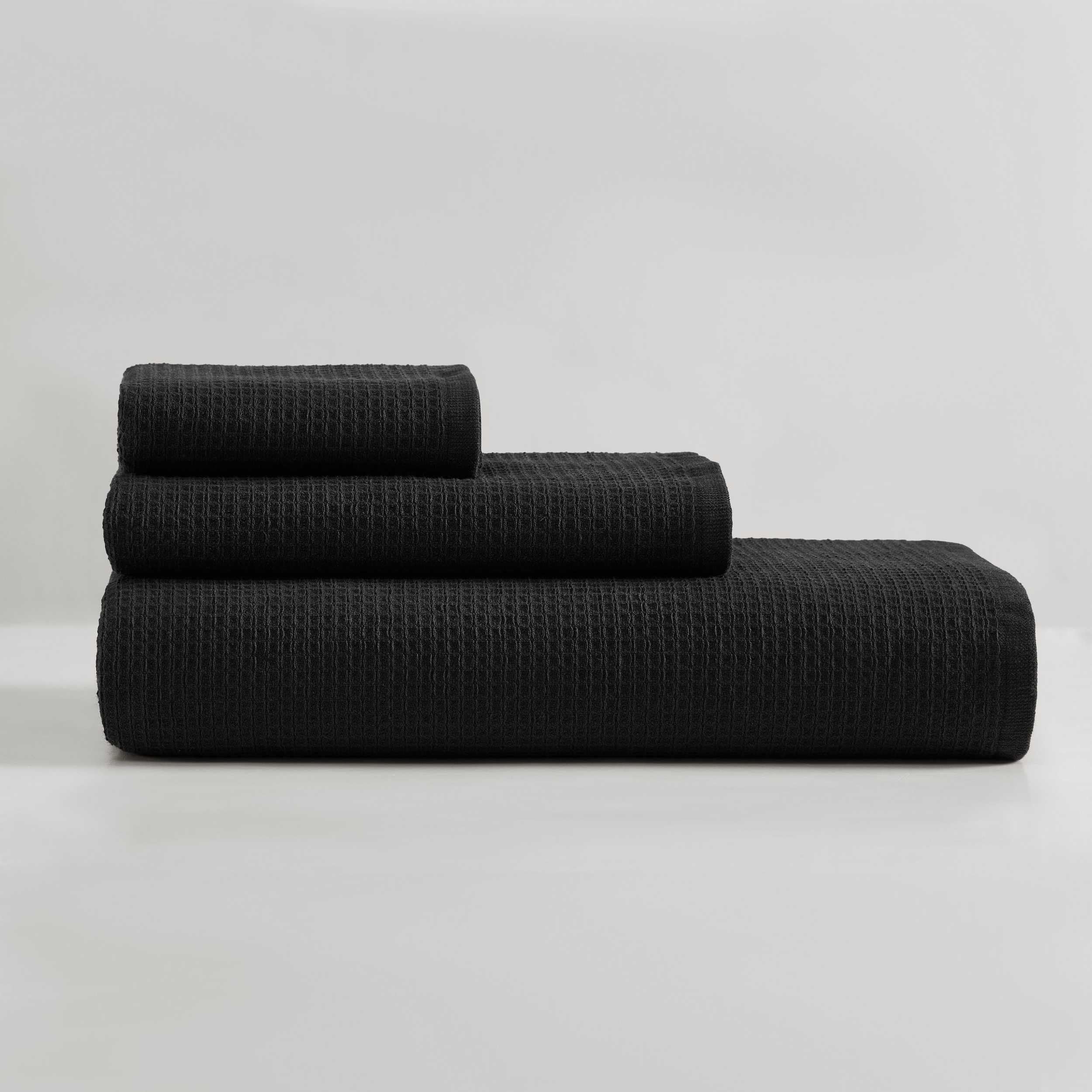 Photo 1 of ***1 TOWEL MISSING***Calvin Klein - Bath Towels, Super Soft & Absorbent Cotton Towels, Zero Twist Construction, Brand Locker Loop for Easy Hanging (Eternity Solid Black, 3 Piece)***1 TOWEL MISSING***