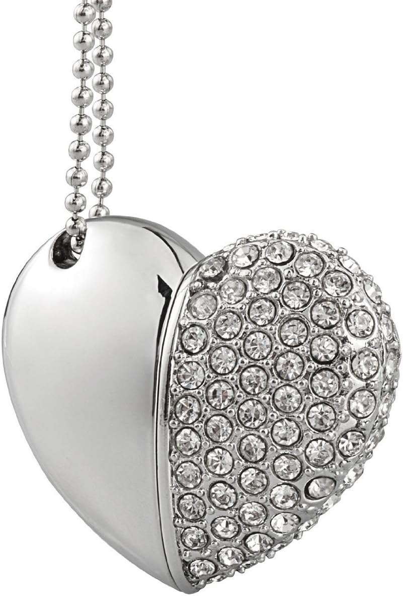 8GB Silver Diamond Heart Rose Pouch Novelty USB Flash Drive/ Memory Stick/Gift