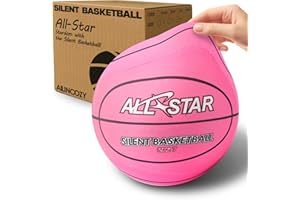 ALLINCOZY Covered Silent Basketball, Fabric Cover Soft Foam Airless Basketball, High Bounce, Noise-Free Training Ball, Gifts Packaging, Safe for Indoor Activities