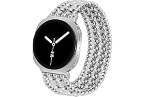 Beaded Bracelet Compatible with Samsung Galaxy Watch 8 Band 40mm 44mm/8 Classic 46 mm Women, Handmade Cute Elastic Stainless 