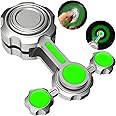 Metal Fidget Spinner Glow in The Dark, Luminous Fidget Toy Cool Gadget for Kids Adults, 2 Arm Gear Fidget Sensory Desk Toy Stress Relieve Anti-Anxiety, Party Favor Birthday Gift for Boys Girls