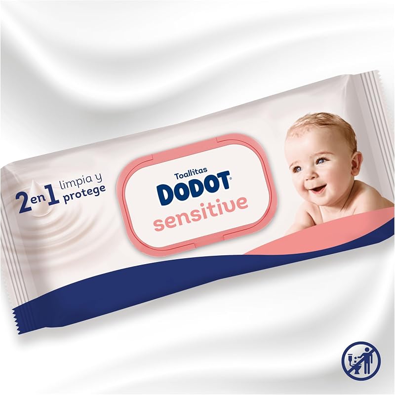 Lenços umedecidos dodot sensitive - pacote de 4 x 54 lenços umedecidos - total: 216 lenços umedecidos