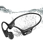 Hostena Swimming Headphones IP68 Waterproof, Open Ear Bone Conduction Underwater Headphones Bluetooth 5.4& MP3 with 32GB Memory Card, Soft/Skin/Lightweight Sound Swim Earbuds-SurfAudio(Jet)