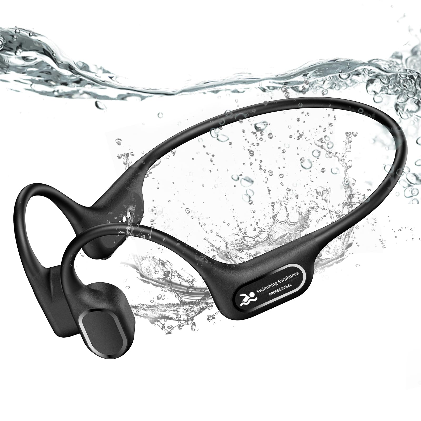 Photo 1 of RR SPORTS Bone Conduction Bluetooth Headphones-SurfAudio, IP68 Waterproof Swimming Headphones with 32GB MP3 Player, Lightweight Open Ear Design for Swimming/Surfing/Marathon/Cycling(Black)