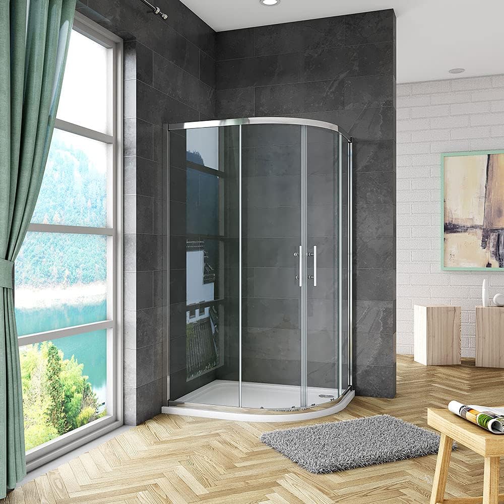 Xinyang 900x800mm Right Quadrant Shower Enclosure 6mm Glass Sliding Door Tray