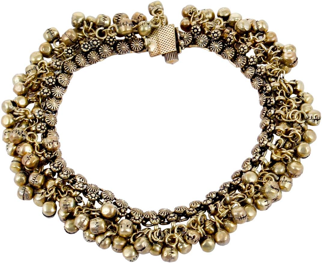 Saissa Oxidised Metal Ghungroo Anklet for Girls and Women (1 Pc)