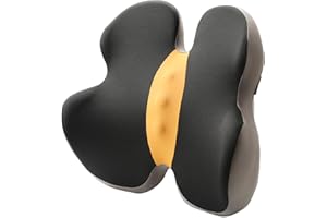 ProtoArc Lumbar Support Pillow, ComfortX LC Ergonomic Back Support Cushion for Lower Back Pain Relief, Memory Foam Lumbar Pillow with 2 Adjustable Strap for Office Chair, Car Seat, Sofa