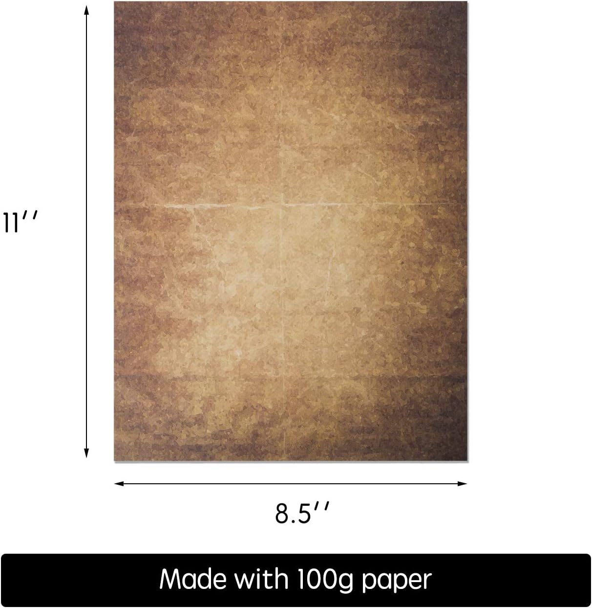 Aged Paper -120 Sheets of Antique Looking Vintage Papers -Classic Aged Paper Design, Six Unique Designs -Old Looking Paper- Vintage Printing paper, Vintage Writing Paper, 8.5 x 11 inches (Pack of 120)