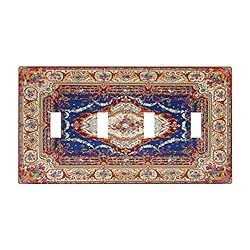 Spshian Vintage Bohemian Blue Red Floral Retro Quad