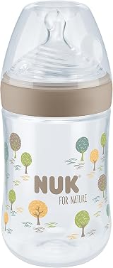 NUK for Nature Baby Bottle Medium Teat 260 ml Temperature Indicator Beige view 3