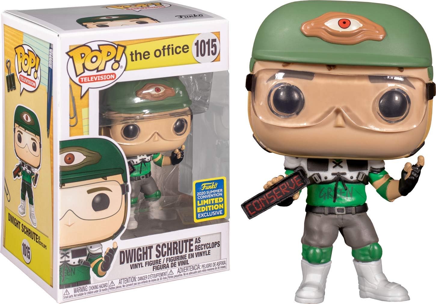 Funko Pop! Dwight as Recyclops w/Helmet (Summer Convention Exclusive) #1015, Blue - Image 4