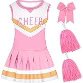 KAKALVER Cheerleader Costume for Girls Toddler Cheerleader Outfit Baby Cheerleading Costume for Kids 1-10 Years