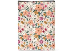 JEILINK Book Sleeve Book Protector Book Pouch Book Lovers Gifts Bookish Gifts Book Cover with Zipper for Hardcover Paperback Washable Floral Printed Gift Bag for Women Daughter GirlBirthday, BookCover