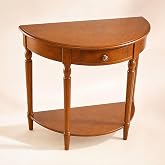 Lkyvmia Half Moon Table, Table Solid Wood with Drawer Half-Moon Porch Side, Entryway Accent Table with Storage for Living Room、Foyer、Bedroom or Hallway, (Cherry, 23.6" L x 11.8" W x 31.5" H)