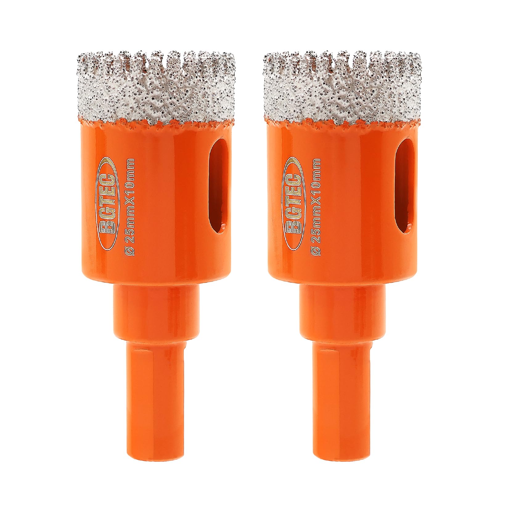 BGTEC Diamond Hole Saw Drill Bit with Triangle Shank, 2pcs 25mm Vacuum Brazed Diamond Core Drill Bits Set for Ceramic Tile Porcelain Tile Marble Granite