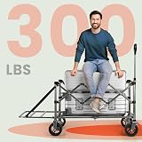 Overmont 300L Folding Trolley Cart - Heavy Duty, All-terrain Wheels view 2