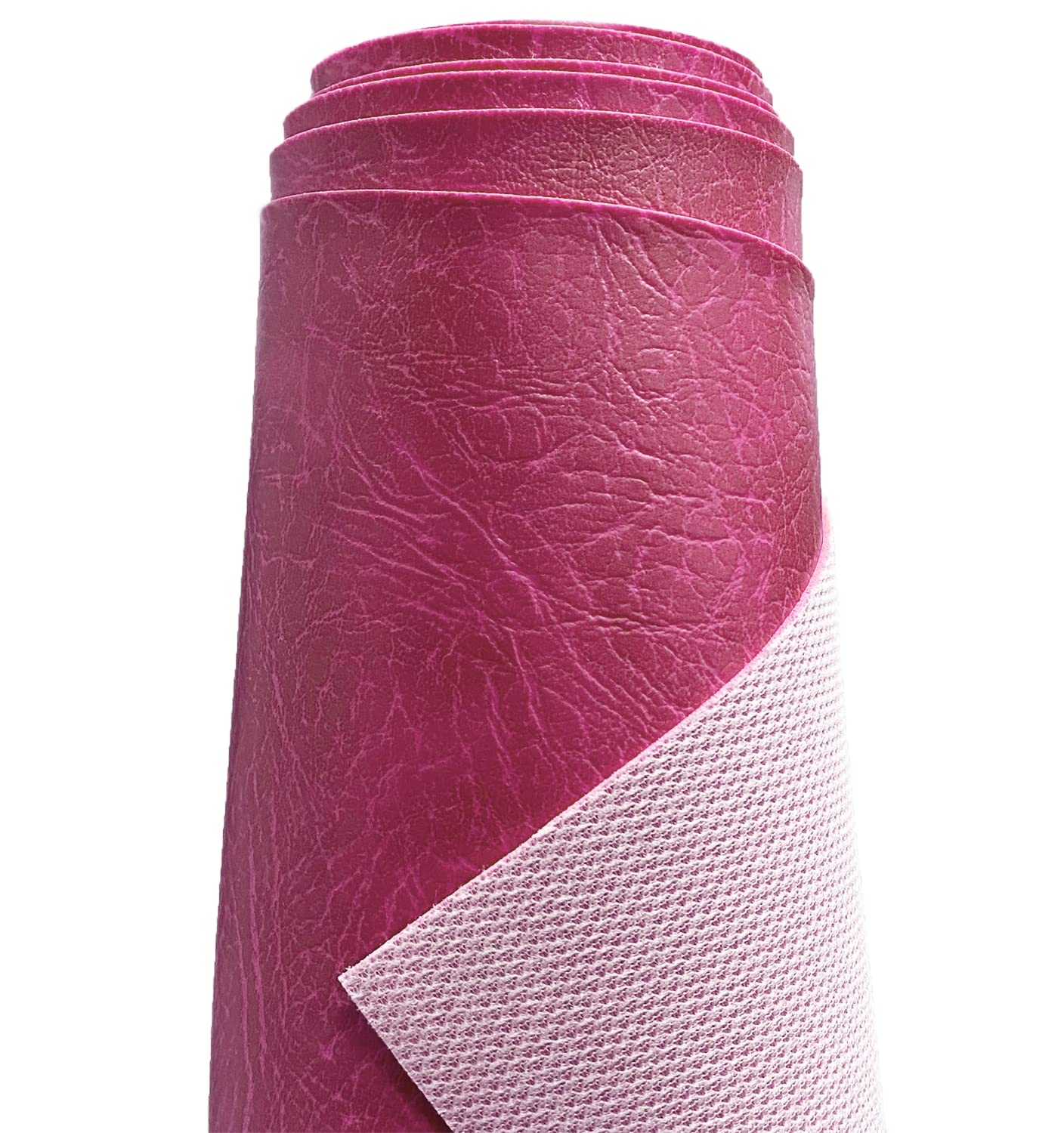 A-Express Heavy Thick Faux Leather Fabric Grained Leatherette Vinyl Leathercloth Automotive Home Decor Upholstery Material - Pink 1 Metre 100cm x 140cm — image 1