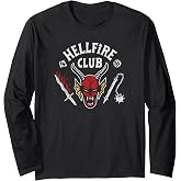 Stranger Things 4 Hellfire Club Skull &amp; Weapons Long Sleeve T-Shirt