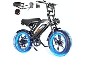 Tamobyke Moped Style 750W/1500W Electric Bike for Adults,28mph/30mph/33mph Ebike&34-80Miles PAS Range,48V15.6ah/18.2ah/ (874Wh) Larger Battery, 20'' Fat Tire Electric Bike,UL Safety Certified.