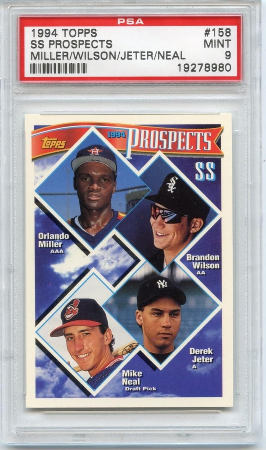 1994 TOPPS DEREK JETER SS PROSPECTS BASEBALL CARD 158 PSA MINT 9 at