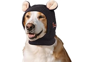 JTYKUYR Dog Ear Muffs Noise Protection Knitted Hats Pet Neck Ear Warmer for Winter Knitted Cap for Anxiety Calm Down for Dog Cat