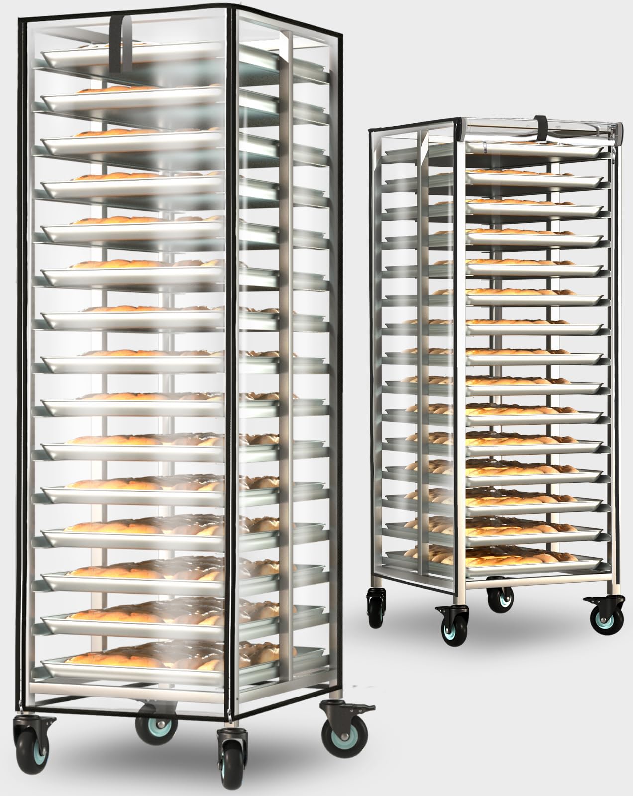 Photo 1 of Wulbesin Bread Pan Rack Cover,28" Lx23 Wx64 H (Transparent, 28 “ x 23 ” x 64 ")