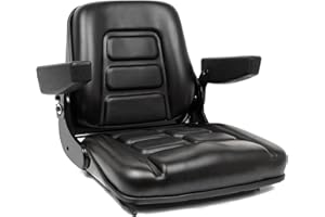 TICSEA Universal Forklift Seat, Tractor Seat with Micro Switch,Armrest for Tractor,Excavator Skid Loader Backhoe Dozer Telehandler ZTR's