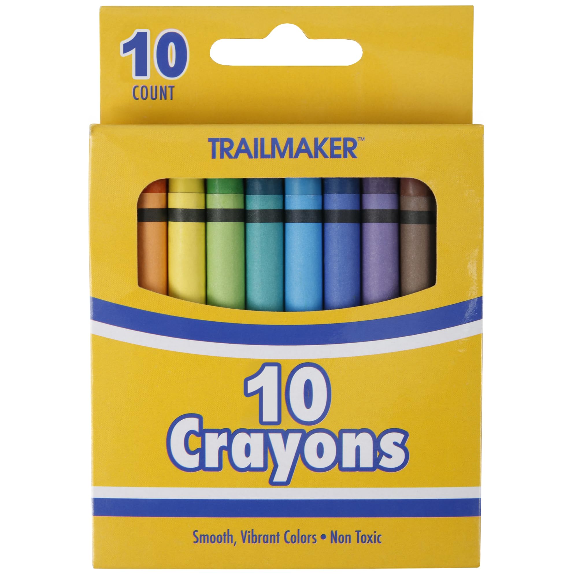 Trail maker Wholesale Bright Wax Coloring Crayons in Bulk, 12 Pack (10 Crayons Per Box)