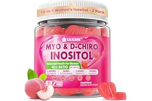 LILICARE Inositol Gummies + Chasteberry (Made in USA), Myo-Inositol & D-Chiro Inositol 2000mg + 50mg Ideal 40:1 Ratio with Methylated b12 & Folate, Choline, Magnesium, Vitamin D3 for Overall Health, Pack of 2