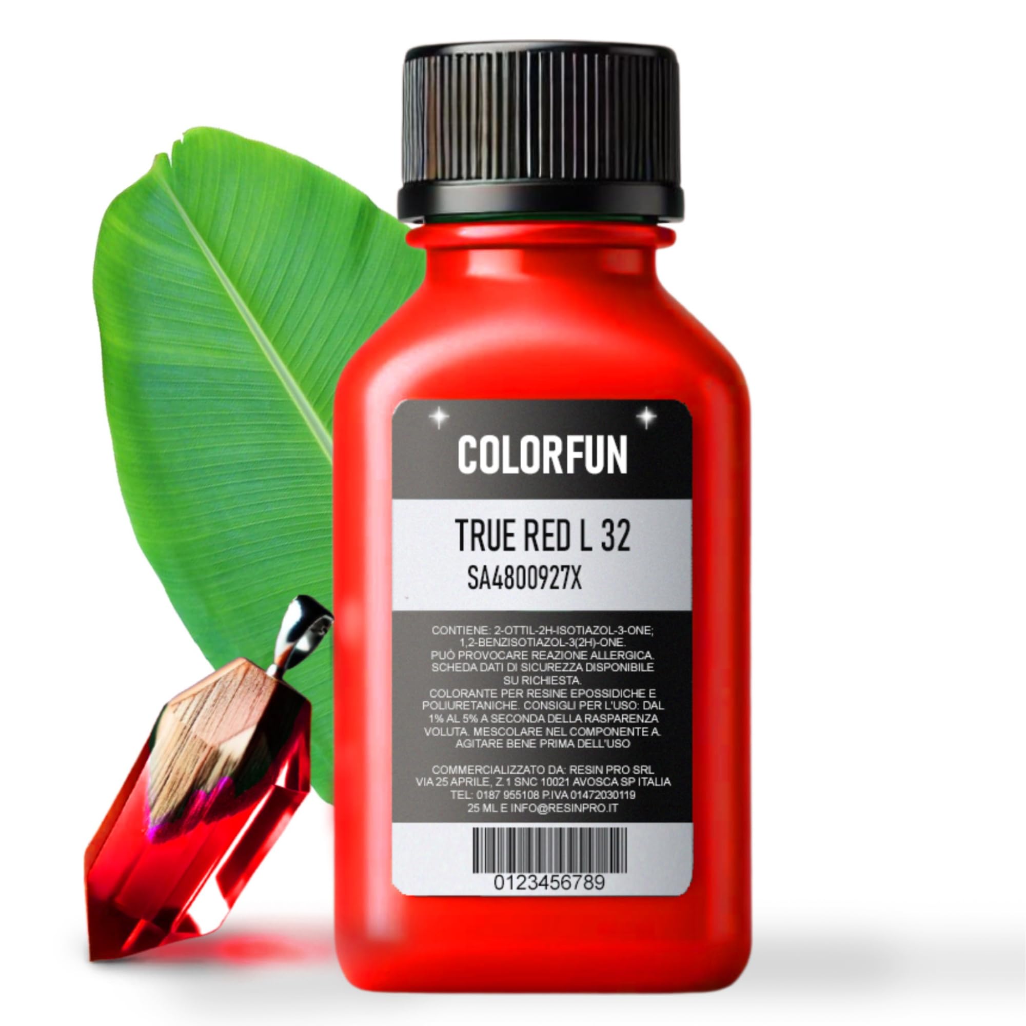 Resin Pro Colour Fun True Red Dye Colour, Colouring Liquid Pigment for Transparent Epoxy Resin, Ideal for Arts, Hobbies and DIY - 50 ml