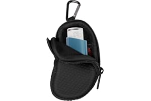 MEDMAX Neoprene Asthma Inhaler Holder, Protective Portable Travel Handy Holster, Lightweight Carrying Case with Carabiner Clip and Mesh Pocket Inside, Inhaler Not Included (Case Only) (Black)