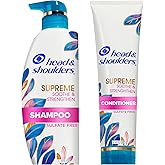Head &amp; Shoulders Supreme Anti-Dandruff Shampoo and Conditioner Set, 1% Pyrithione Zinc, Sulfate-Free, Argan Oil and Rose Essence, for Dry Scalp and Dandruff, 21.2 fl oz