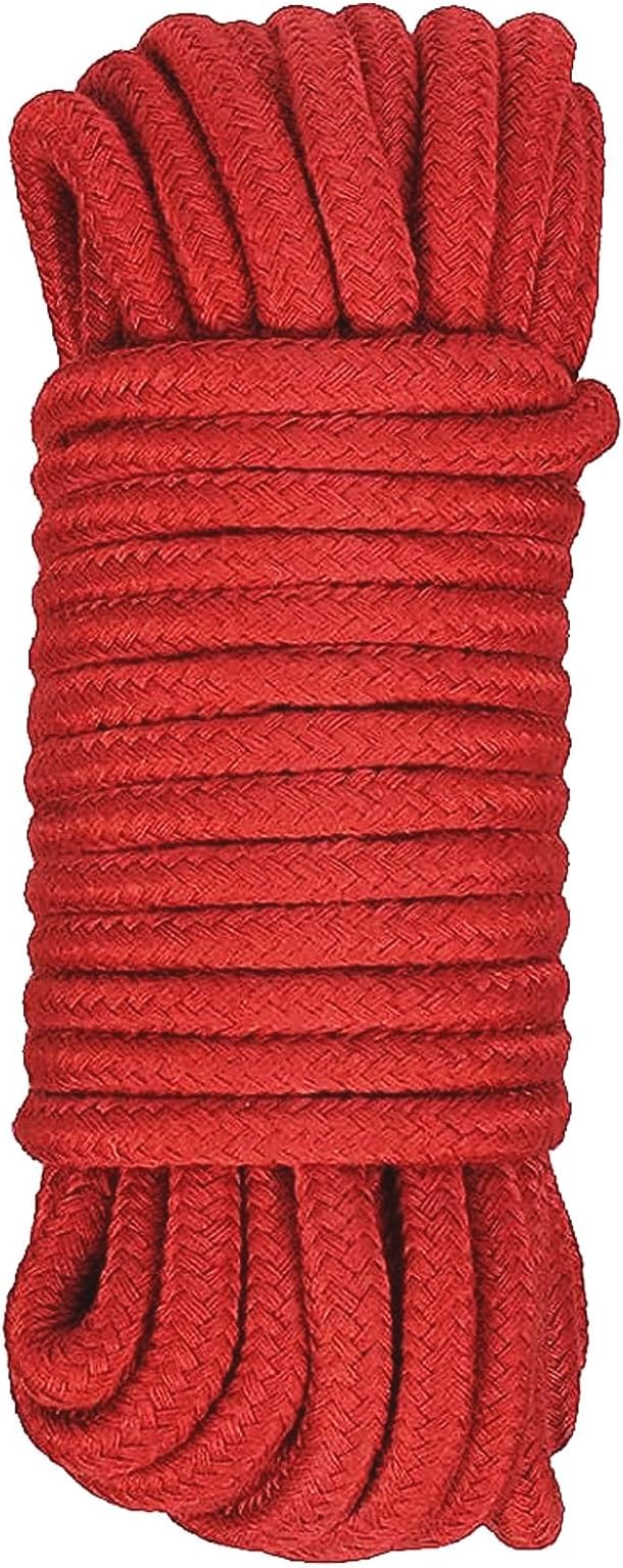TallKeeey 10M Soft Cotton Rope 8mm Red DIY Craft Hanging Bundling