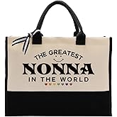 EDCTO Nonna Tote Bag Gift, The Greatest Nonna In the World, Cotton Canvas Totes Bag, Canvas Tote Bags for Gifting, Inspirational Gift, Mother's Day Birthday Gifts for Grandma