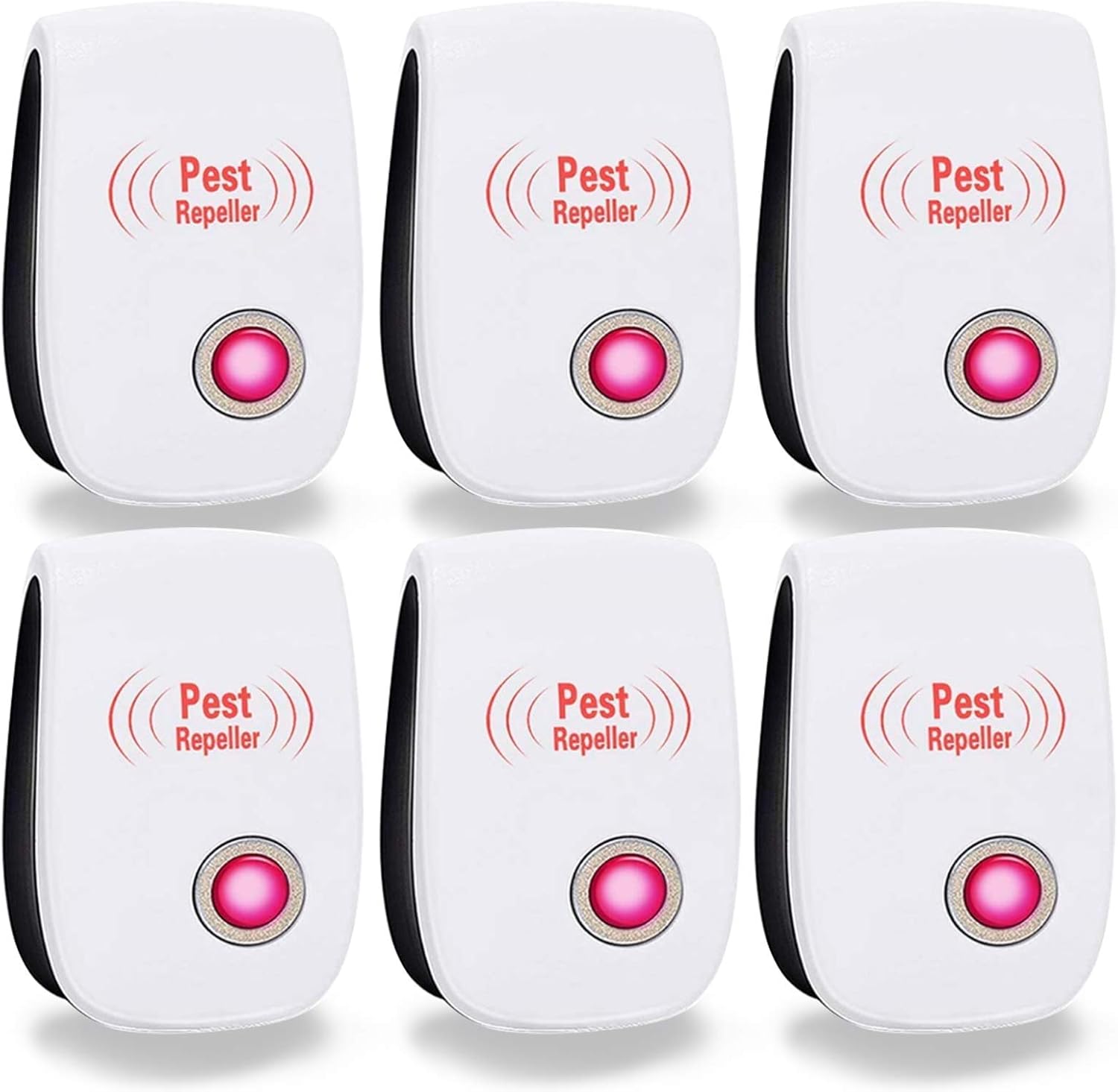 pergoods Ultrasonic Pest Repeller,6 Pack Electronic Plug in Mice and Rat Repeller, Pest Control Insect Spider Repellent Mice Repellent Bugs Control for Spiders, Ants, Mosquitos, Flies