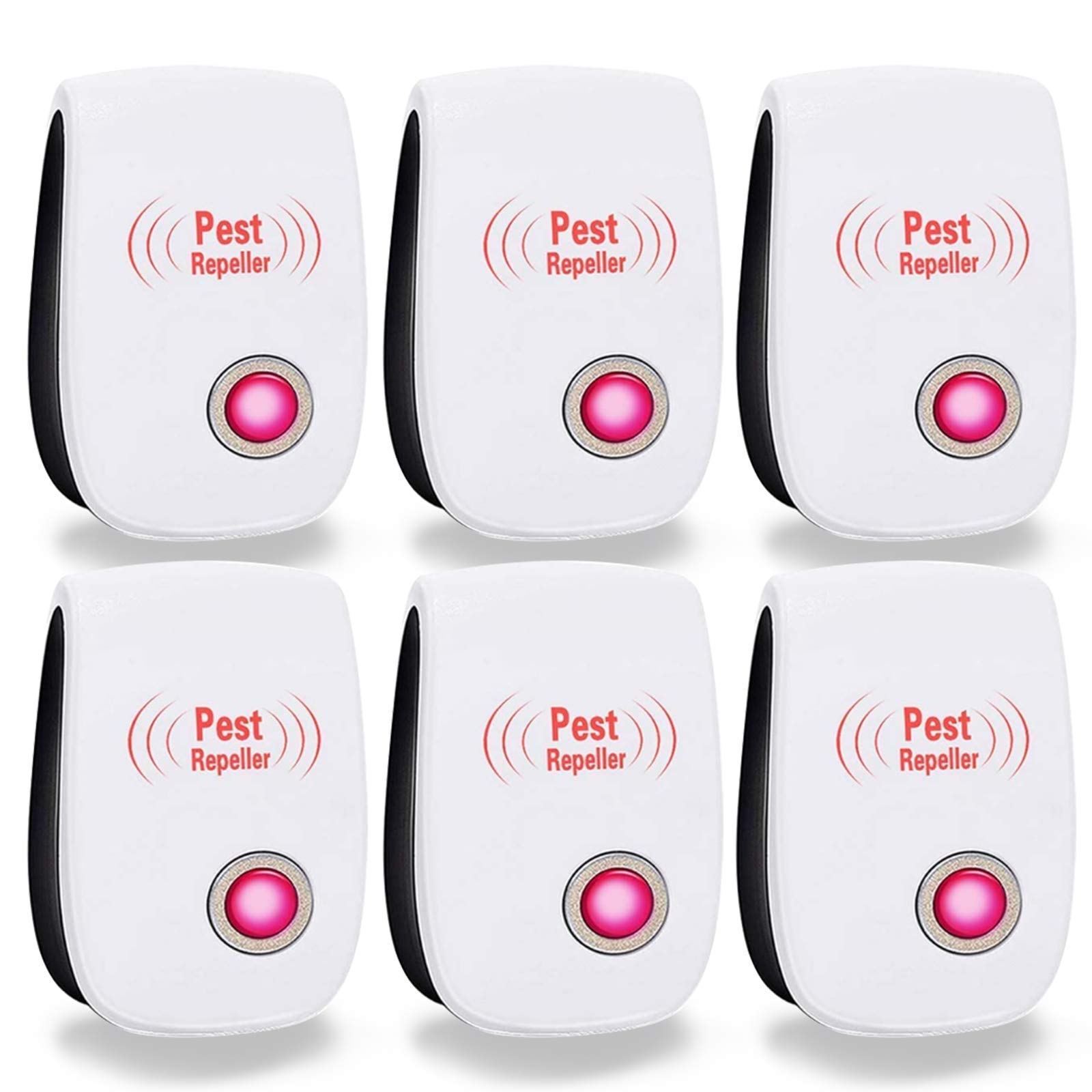 pergoods Ultrasonic Pest Repeller,6 Pack Electronic Plug in Mice and Rat Repeller, Pest Control Insect Spider Repellent Mice Repellent Bugs Control for Spiders, Ants, Mosquitos, Flies
