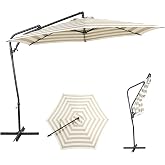 AE Outdoor 10FT Outdoor Offset Umbrella, Cantilever Patio Umbrella with Infinite Tilt, UV Resistant &amp; Water-Repellent Canopy &amp; Cross Base for Garden, Yard &amp; Deck