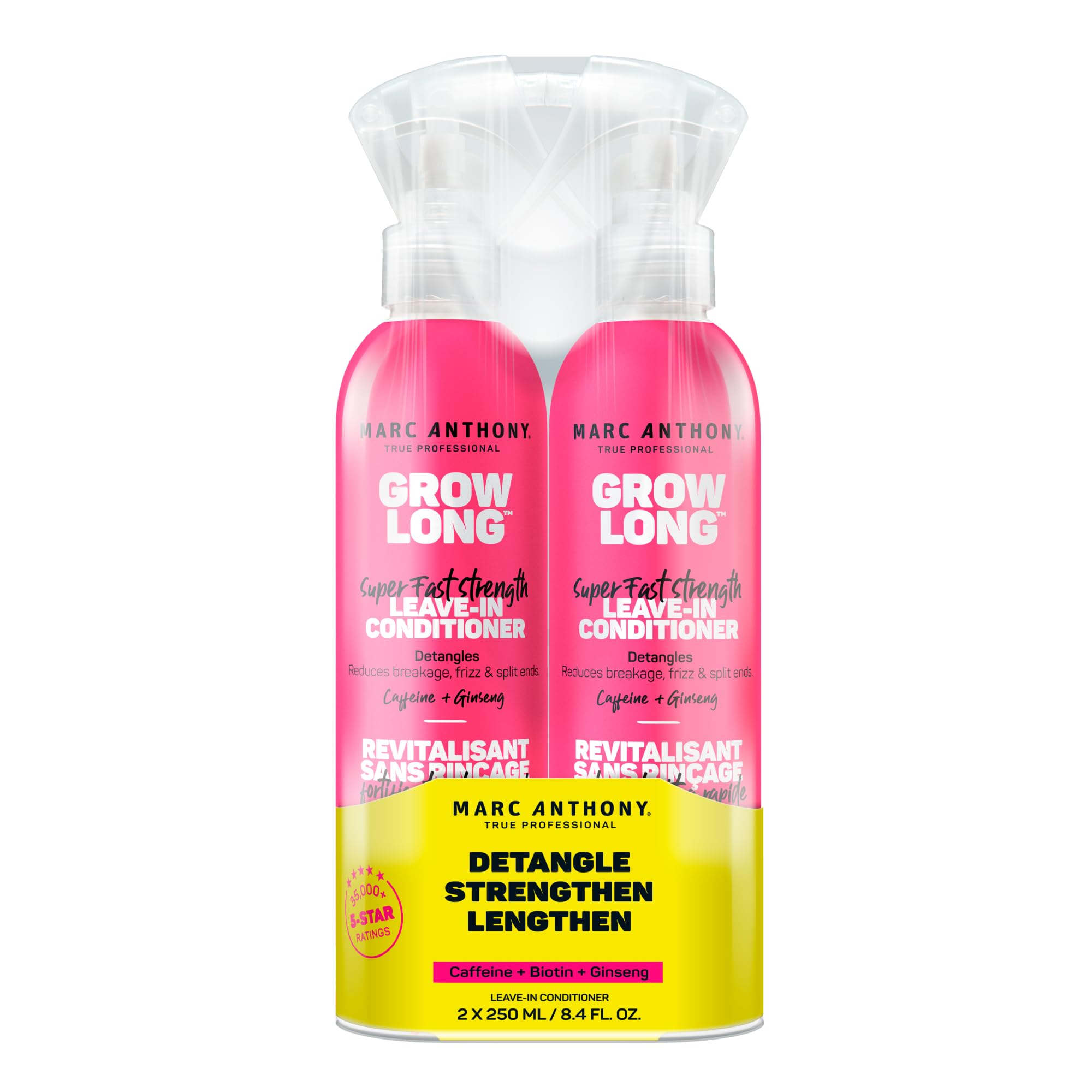 Photo 1 of Marc Anthony Leave-In Conditioner Spray & Detangler, Grow Long Biotin, 2-pack - Anti-Frizz Deep Conditioner For Split Ends & Breakage - Vitamin E, Caffeine & Ginseng for Curly, Dry & Damaged Hair