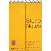 National Steno Notebook, Gregg-Ruled, Green Eye-Ease Paper, Brown Cover, 6" x 9", 60 Sheets (36646)
