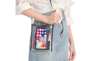 OMOUBOI Clear Bag for Stadium Events Clear Purses Crossbody Cell Phone Bag for Women Stadium Approved 12x6x12 Clear Bags for Concert, Festivals, Sporting Events (767 Black)