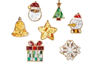 FARBCLUB DIY Glass Mosaic Tiles Crafts Kits for Adults, 7PCS Wooden Bases with Hole Christmas Ornaments, Mosaic Adult Crafts Christmas Decorations Indoor Decor for Women Beginners Handmade Gifts