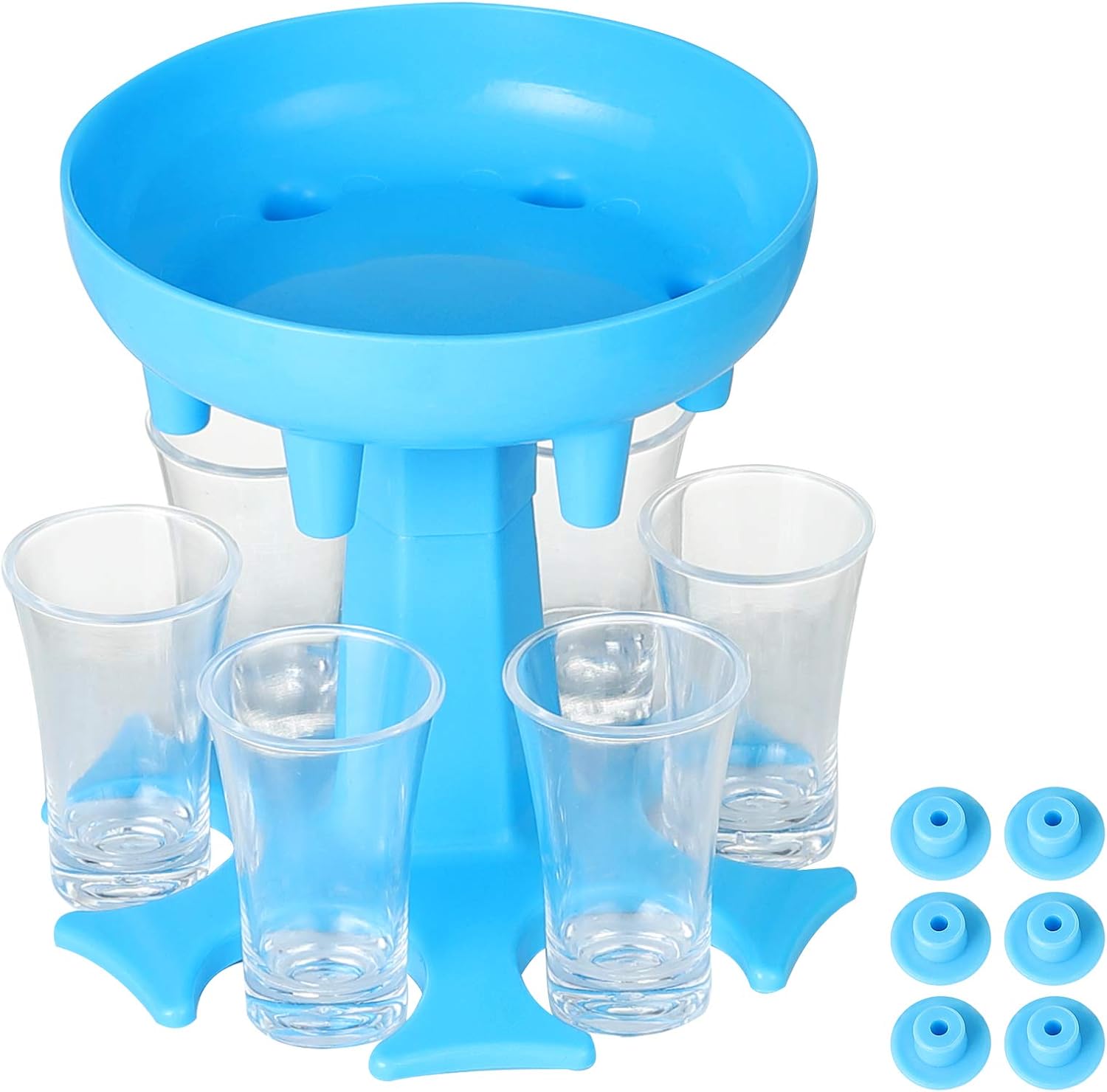 6 Shot Glass Dispenser and Holder, Plastic Bar Shot