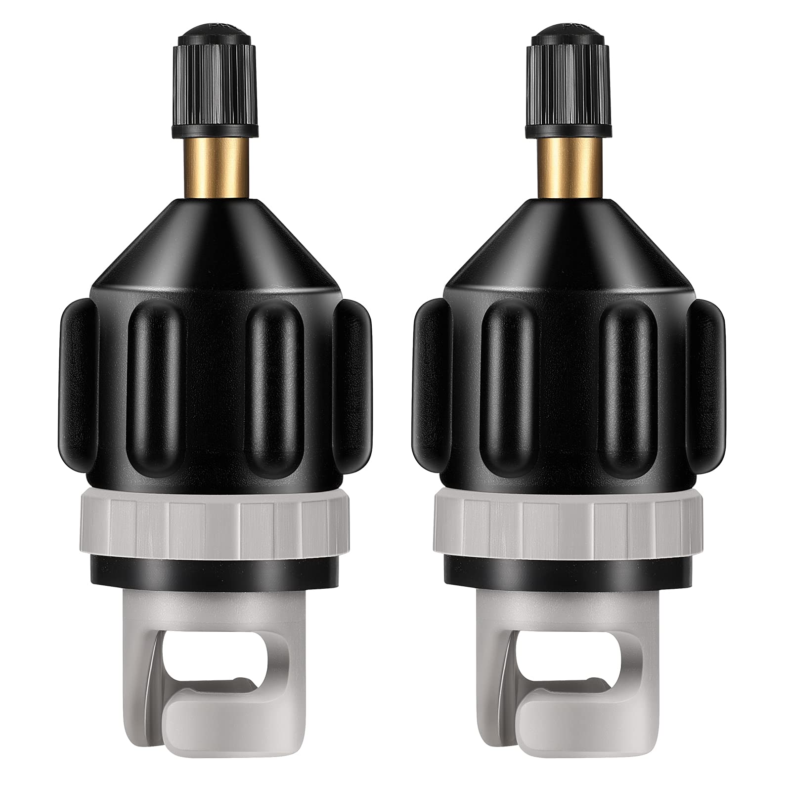 Photo 1 of Shappy 2 Pieces Inflatable Boat SUP Pump Adaptor Air Pump Converter Air Valve Adapter Conventional Air Pump Adapter Pumping Head Connector for Inflatable Kayak Stand Up Paddle Board (Black)